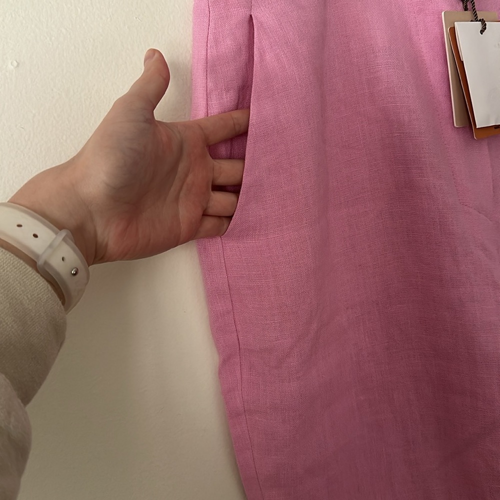 Revolve Pink Linen Pants - Picture 4 of 9